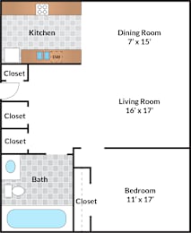 1 bed, 1 bath, 871 sqft, $1,899