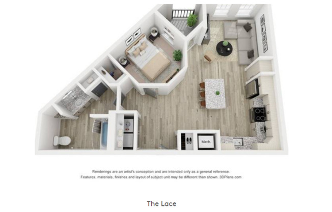 1 bed, 1 bath, 697 sqft, $1,345, Unit 1420