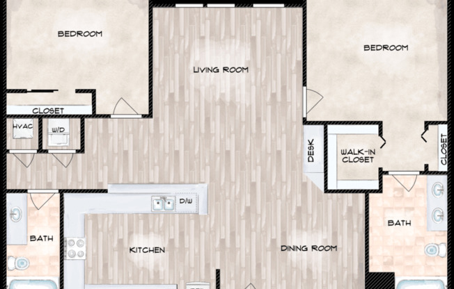 2 beds, 2 baths, 1,059 sqft, $1,885