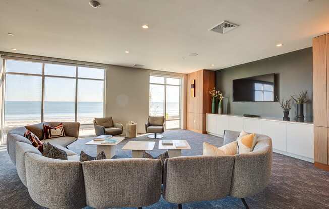 Resident clubhouse media room - BLVD at Revere Beach