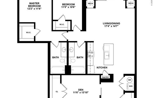 2 beds, 2 baths, 1,497 sqft, $6,040, Unit 207