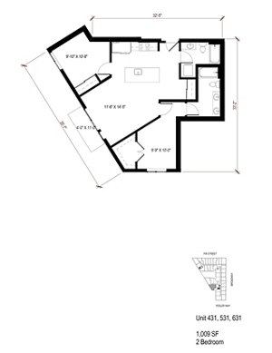 2 beds, 2 baths, 1,009 sqft, $3,508