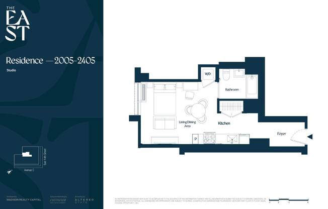 Studio, 1 bath, $4,500, Unit 2005