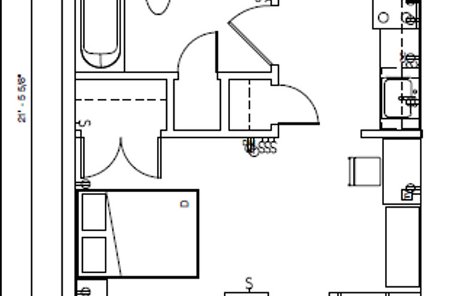 Studio, 1 bath, 376 sqft, $1,075, Unit 412