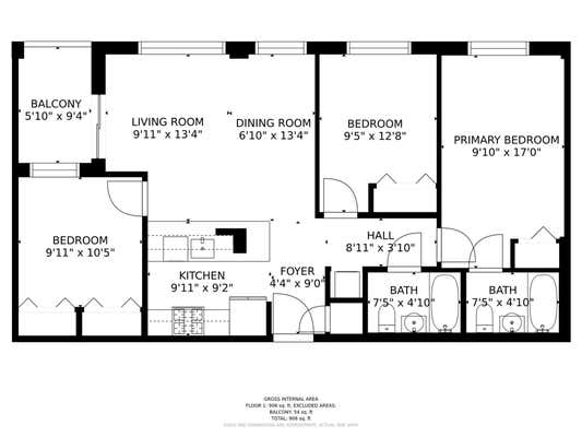 3 beds, 2 baths, 1,100 sqft, $3,500, Unit 3L