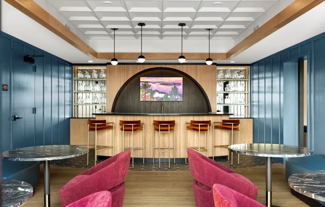 Eat-In Table With High Chairs In Clubhouse at The Mason, St. Paul, 55114