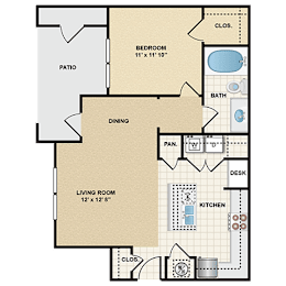 1 bed, 1 bath, 737 sqft, $1,220