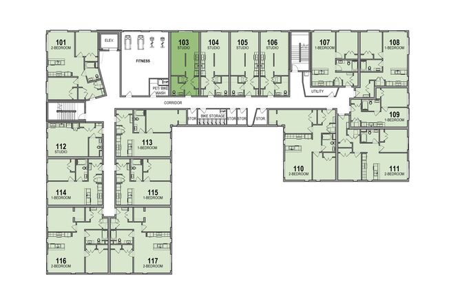 Studio, 1 bath, 430 sqft, $1,790, Unit 203