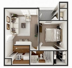 1 bed, 1 bath, 560 sqft, $719