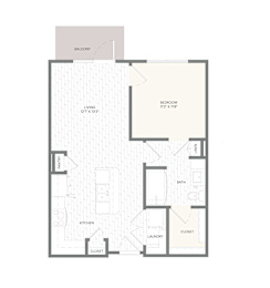 1 bed, 1 bath, 667 sqft, $1,432