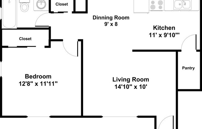 1 bed, 1 bath, 650 sqft, $810, Unit 4061NOT