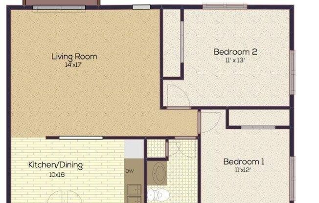 2 beds, 1 bath, 780 sqft, $1,106, Unit VC-331
