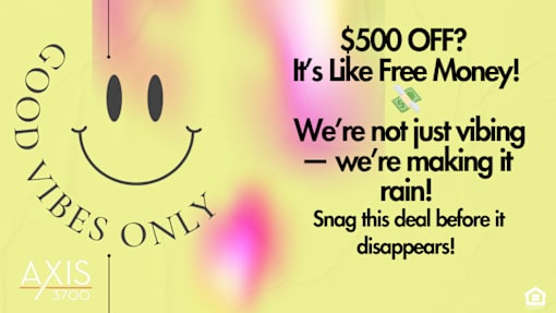A promotional image for Axis 5700 offers a $500 discount, comparing it to free money and emphasizing the urgency to act before the deal expires.