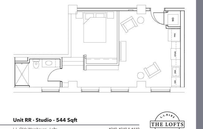 Studio, 1 bath, 544 sqft, $1,625, Unit 349