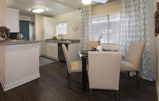 dining area with view to kitchen