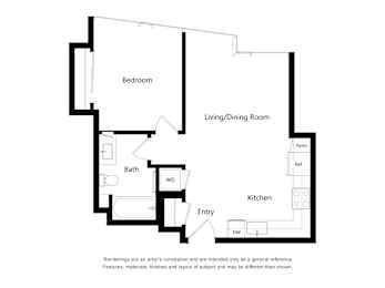 1 bed, 1 bath, 627 sqft, $3,001