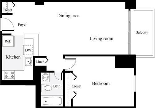1 bed, 1 bath, 531 sqft, $1,901, Unit 0921