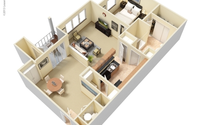 1 bed, 1 bath, 843 sqft, $1,326