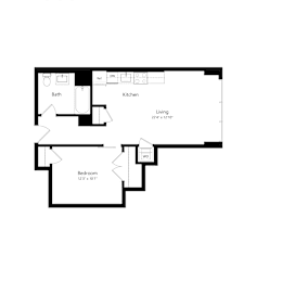 1 bed, 1 bath, 613 sqft, $2,160