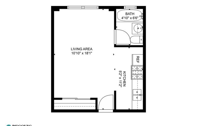 Studio, 1 bath, 278 sqft, $1,375, Unit 412