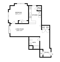 1 bed, 1 bath, 922 sqft, $2,700