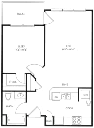 1 bed, 1 bath, 677 sqft, $1,714