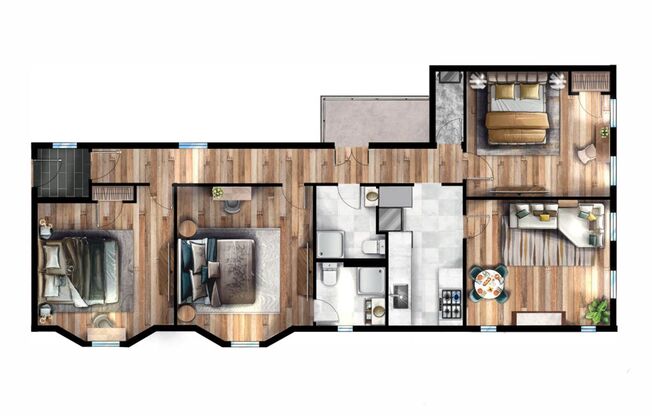 3 beds, 2 baths, 7 sqft, $3,100, Unit 3W