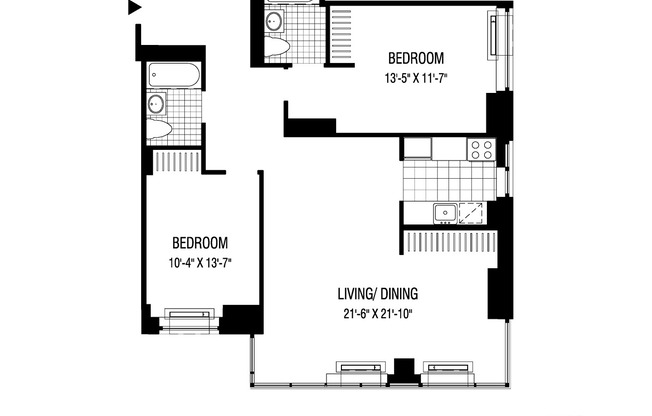 2 beds, 2 baths, $7,225, Unit 3803