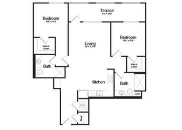 2 beds, 2 baths, 1,029 sqft, $4,197