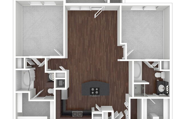 2 beds, 2 baths, 1,041 sqft, $1,529