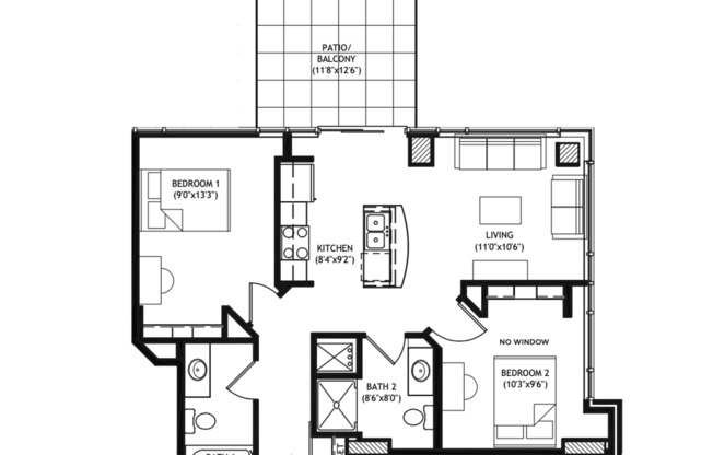 2 beds, 2 baths, 790 sqft, $3,365, Unit 600