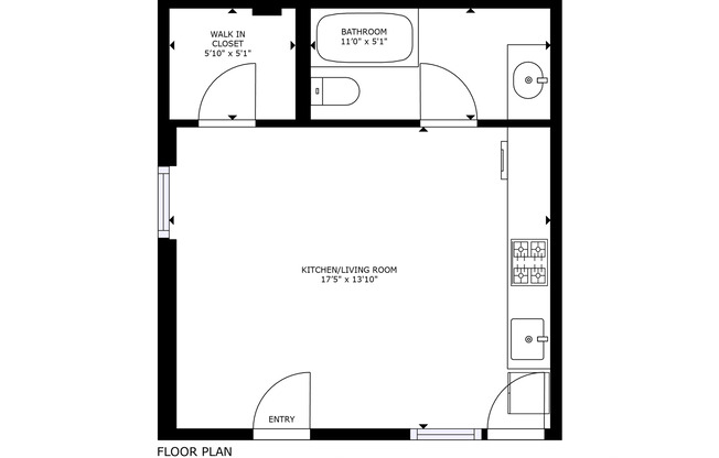 Studio, 1 bath, 336 sqft, $899, Unit 318A