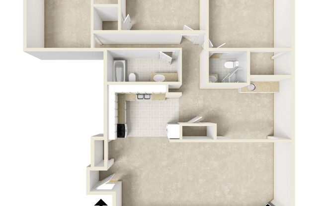 3 beds, 2 baths, 1,150 sqft, $1,910, Unit 50