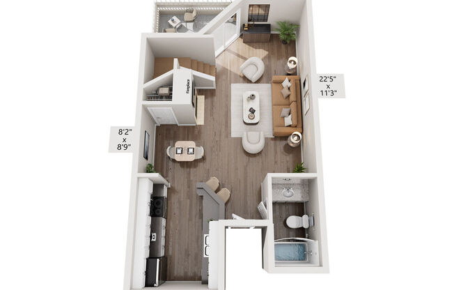 1 bed, 1 bath, 655 sqft, $2,670