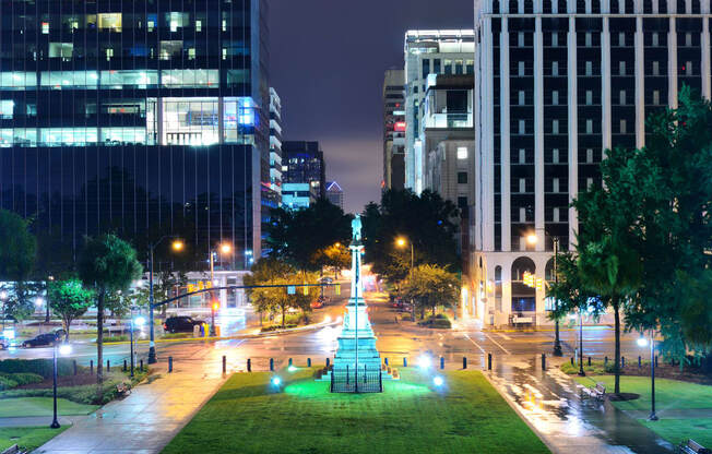 Night View Of Building Exterior at The Palms on Main, South Carolina