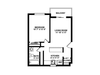1 bed, 1 bath, 700 sqft, $925