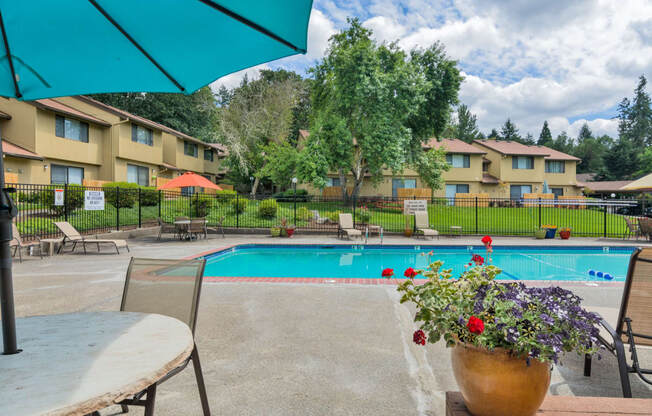 the swimming pool at our apartments