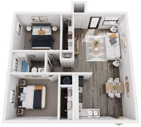 2 beds, 1 bath, 759 sqft, $1,336