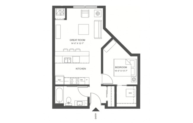 1 bed, 1 bath, 613 sqft, $1,475, Unit 320