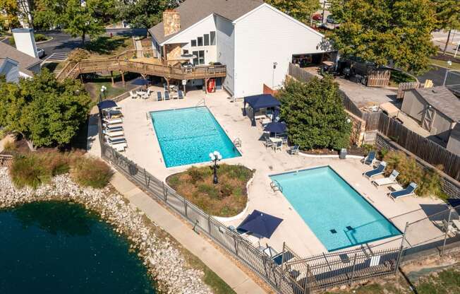 Aerial View of Pools at Glen at Bogey Hills, St. Charles, 63303