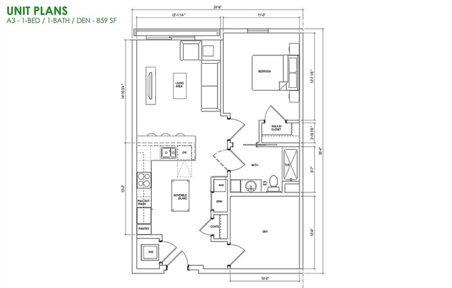 1 bed, 1 bath, 859 sqft, $3,500, Unit 102