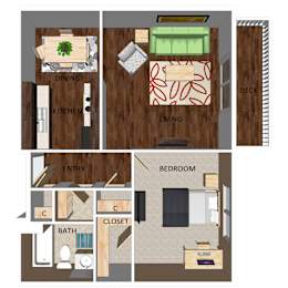 1 bed, 1 bath, 700 sqft, $1,140