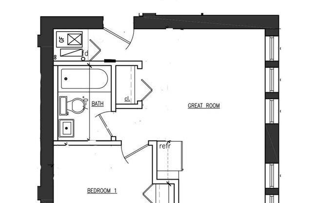 1 bed, 1 bath, $1,695, Unit 102