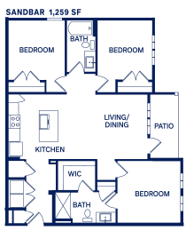 3 beds, 2 baths, 1,259 sqft, $2,255