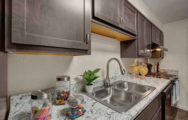 Renovated kitchen at Lacota Apartments in Atlanta, GA 30360