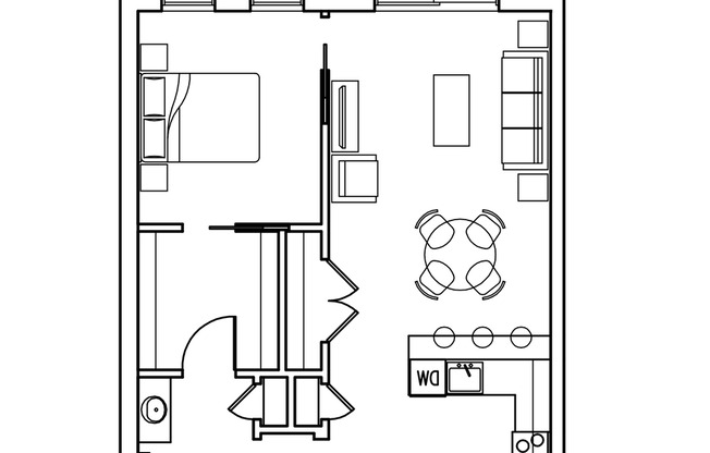 1 bed, 1 bath, 701 sqft, $1,900, Unit A21-308