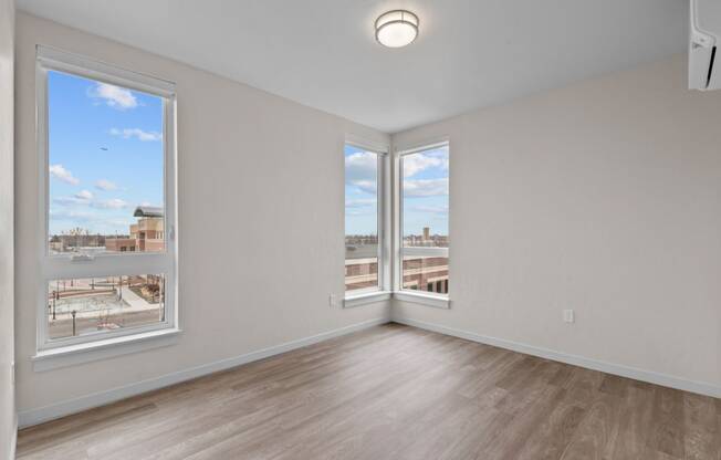 Old Town Lofts Bedroom with Large Windows