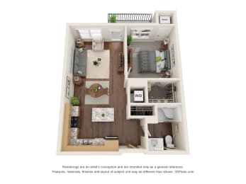 1 bed, 1 bath, 723 sqft, $1,165