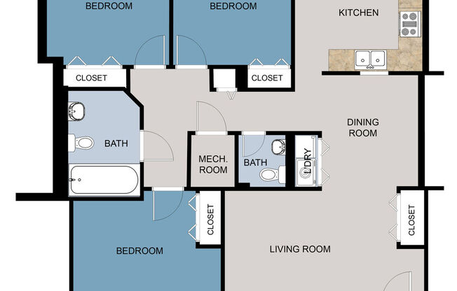 3 beds, 1 bath, 500 sqft, $5,100