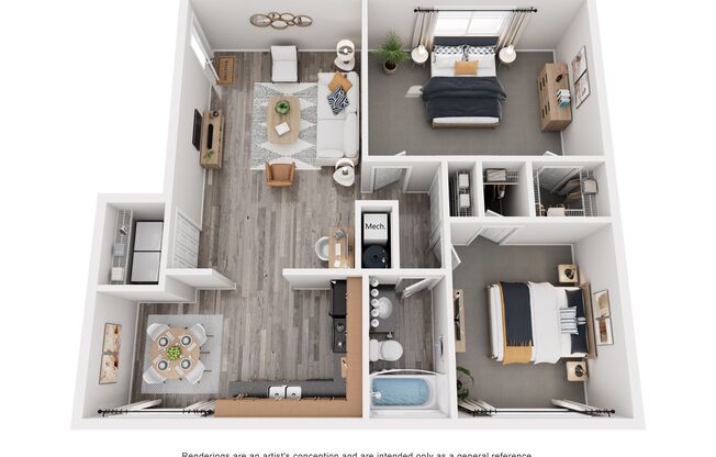 2 beds, 1 bath, 990 sqft, $1,154, Unit F8